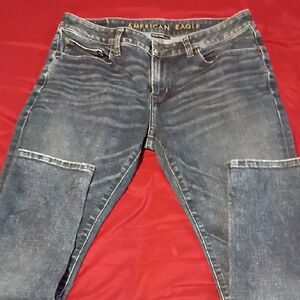 American Eagle Outfitters Men's Dark Blue Slim Straight Jeans (009)